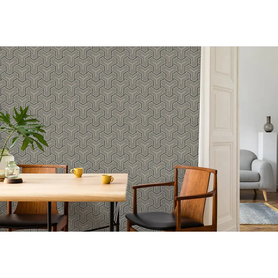 Dutch Wallcoverings - Onyx dessin grijs/beige - 0,53x10,05m
