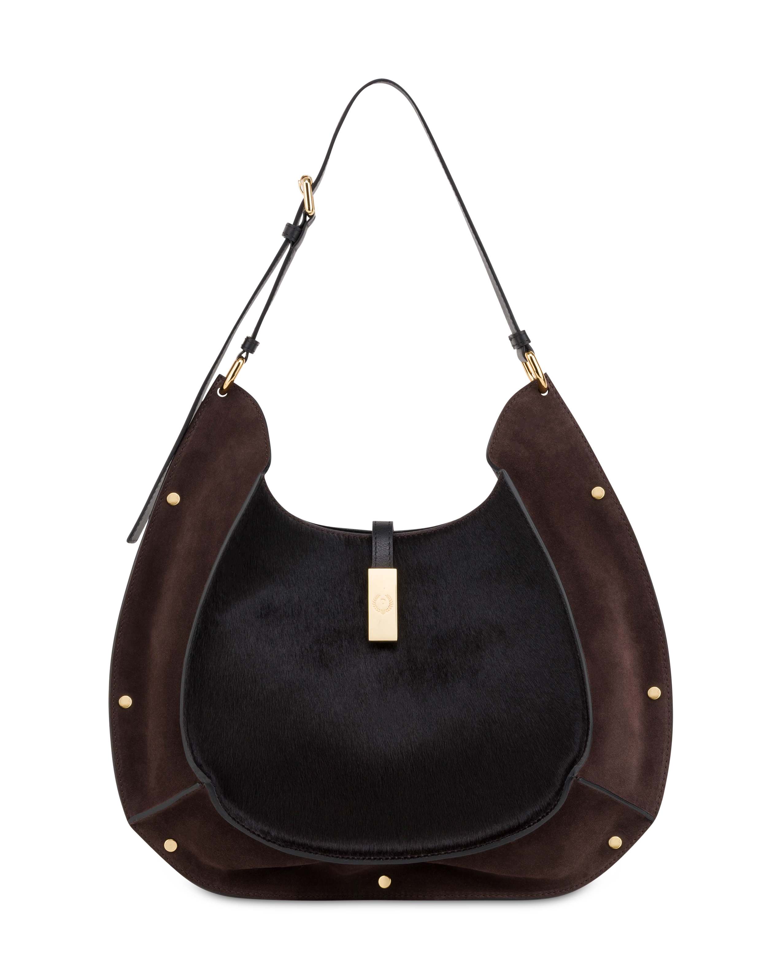 Borsa A Spalla Austin In Cavallino Crosta E Vitello T.moro/t.moro/nero