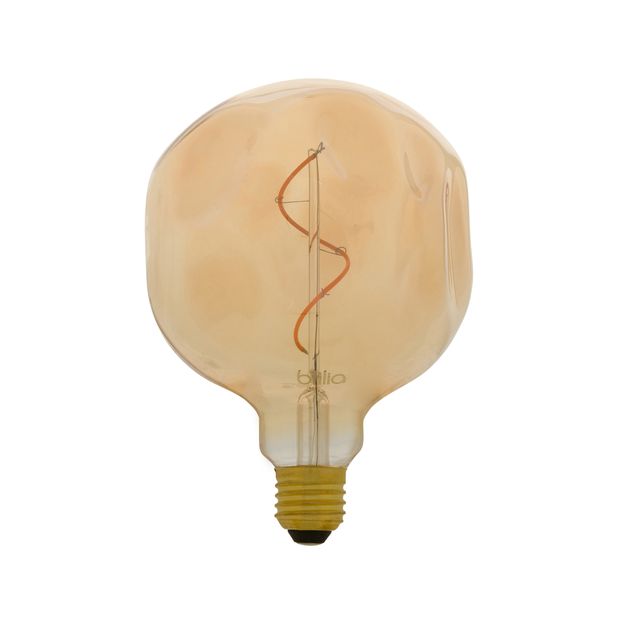 LÂMPADA LED ASSIMÉTRICA FILAMENTO G125 2W E27 127 220V LUZ AMARELA BRILIA
