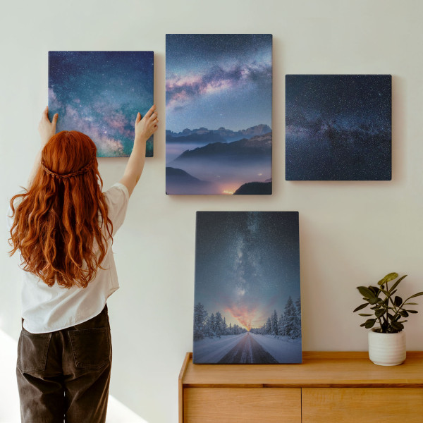 Obraz canvas 4 częściowy Krajobraz zimowy |40x40, 40x60| Wallfluent