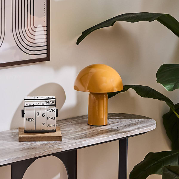 Lampe champignon secteur Lito ocre H24,5cm - Atmosphera