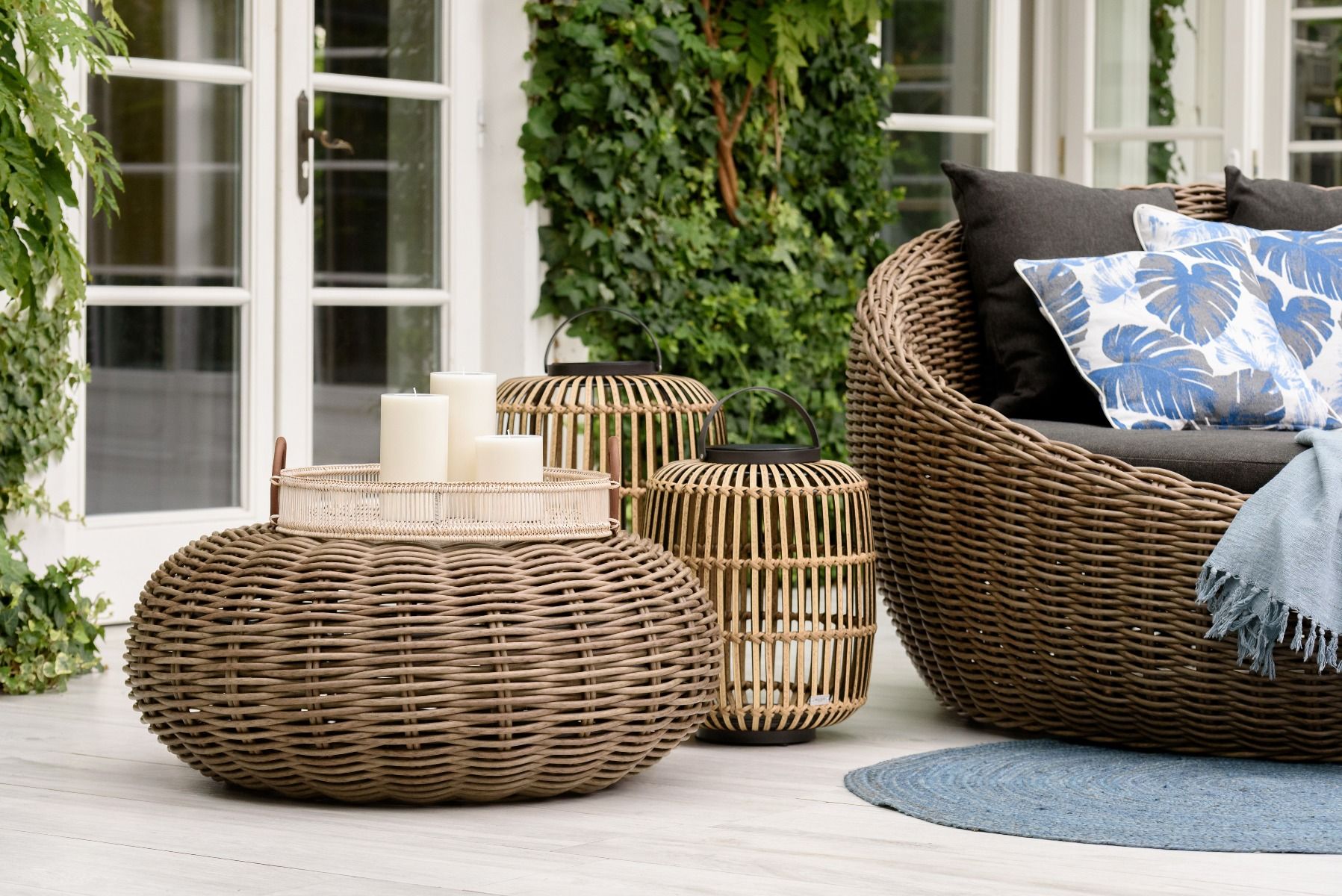 Pufa Maje Natural Black90x35 cm