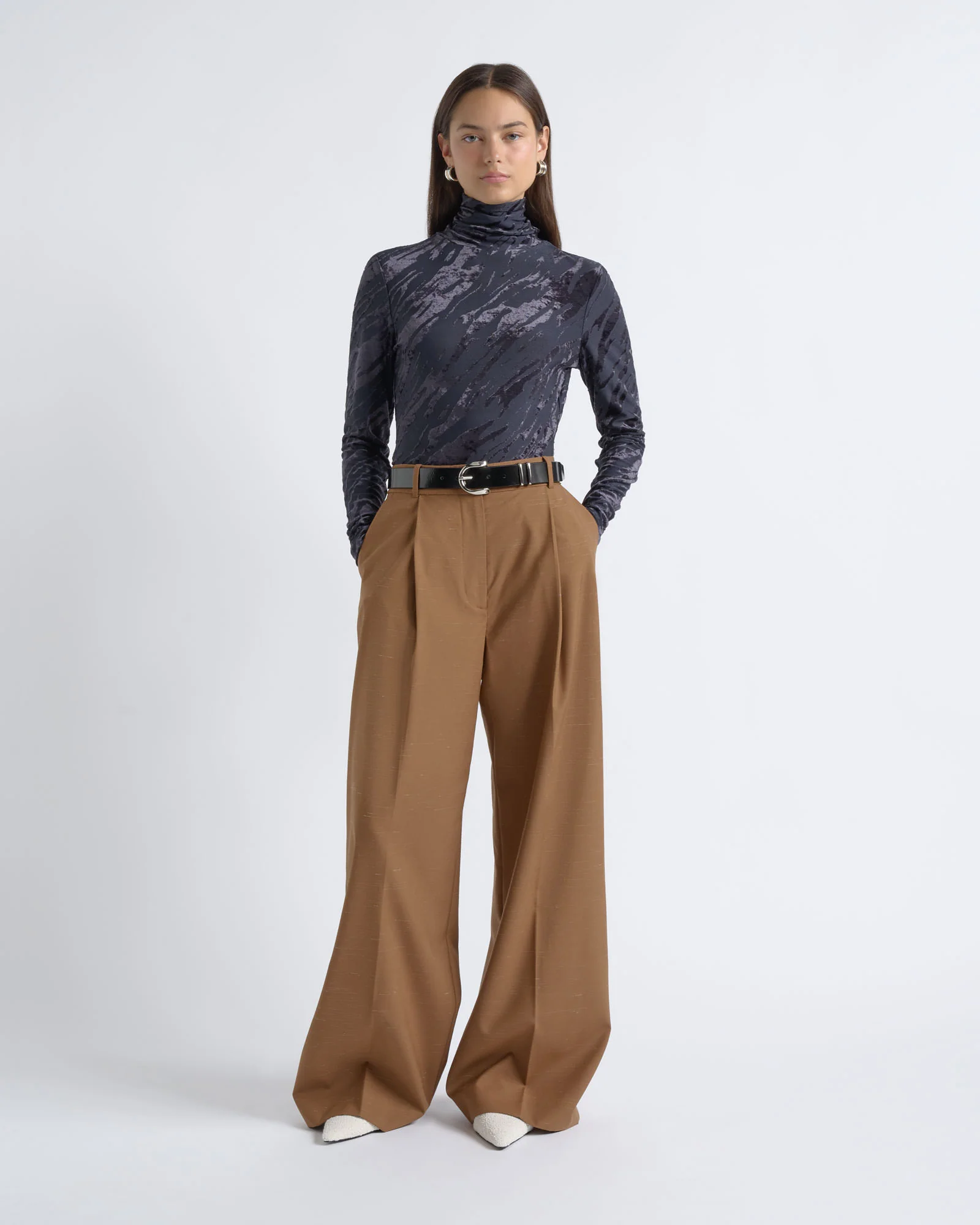 Flocked Long Sleeve Top