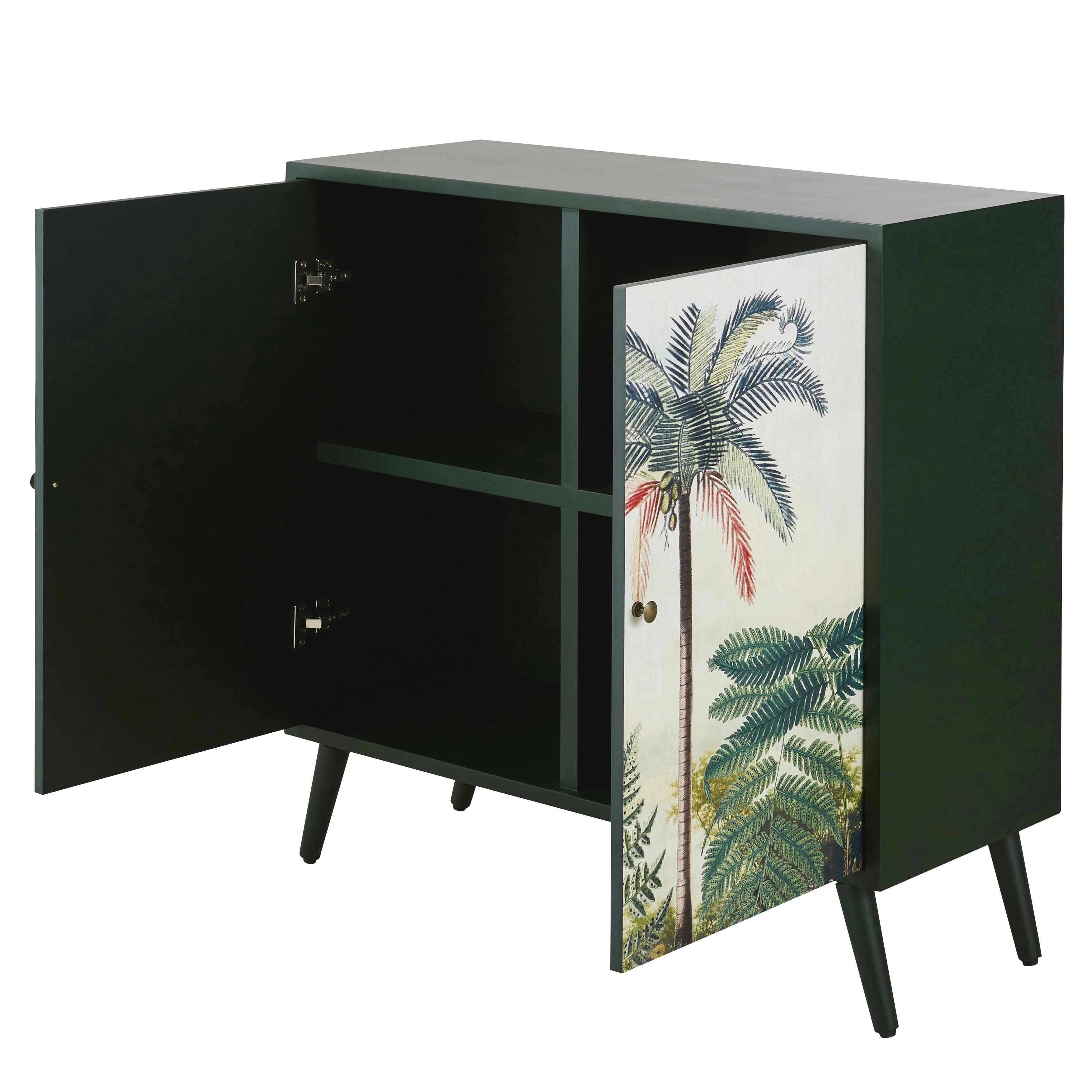 Palmyre - Buffet 2 portes imprimé végétal multicolore