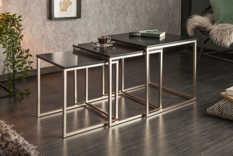 INVICTA zestaw stolików NEW ELEMENTS czarny - MDF