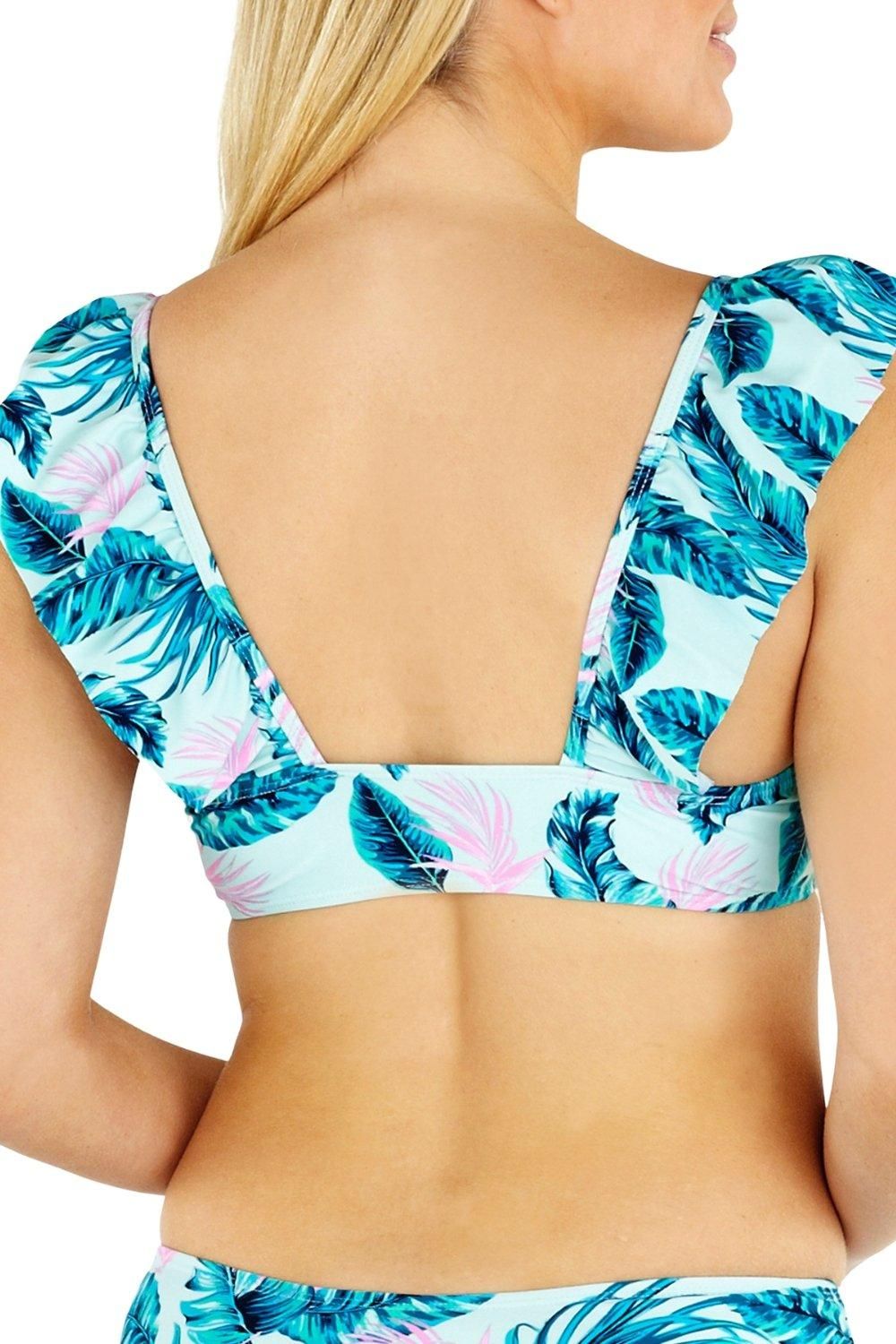 Beachcomber Bardot Frill Tie Front Bikini Top