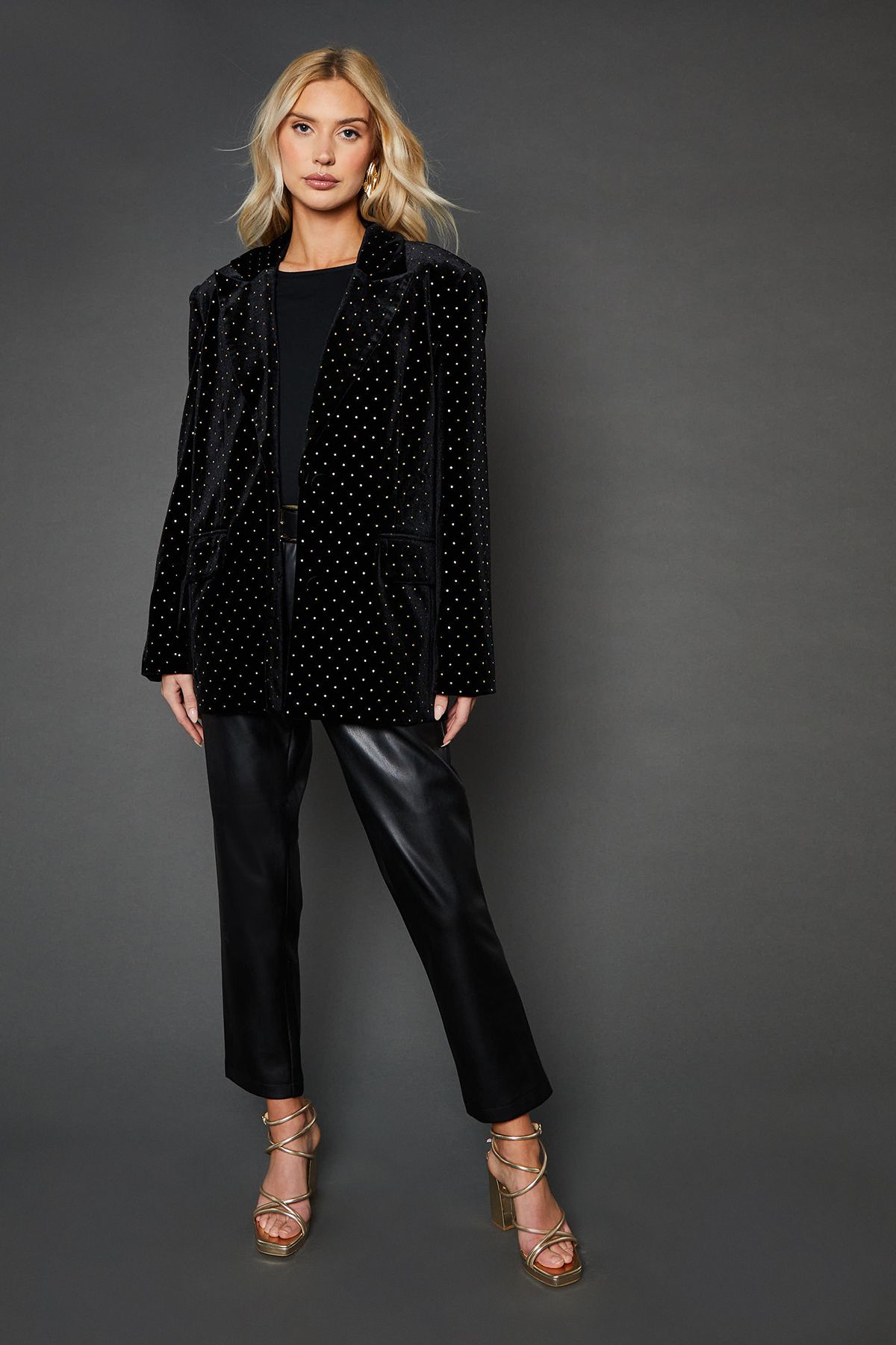 Dorothy Perkins Diamante Velvet Blazer