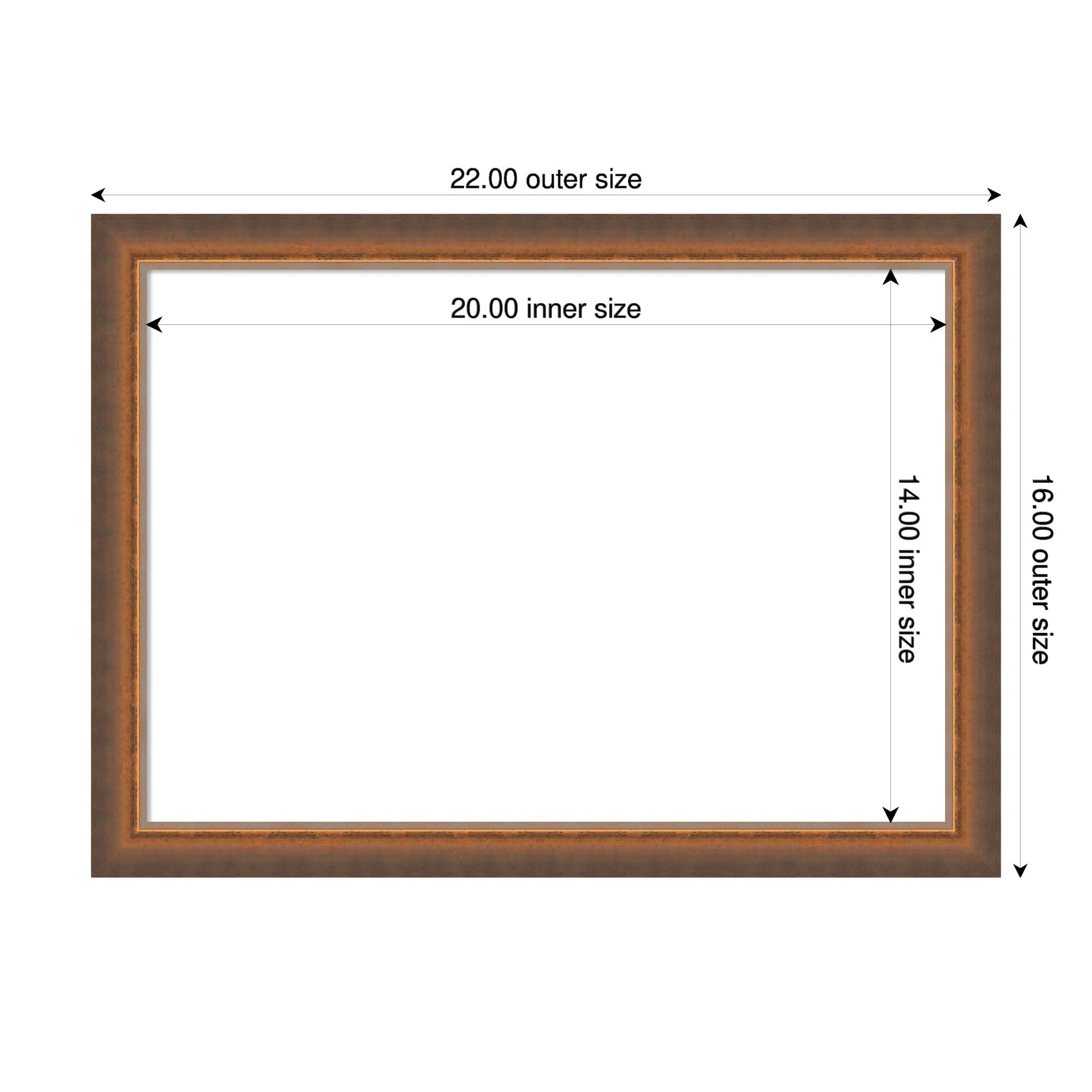 Amanti Art Two Tone Blue Copper Framed Dry Erase Magnetic Board