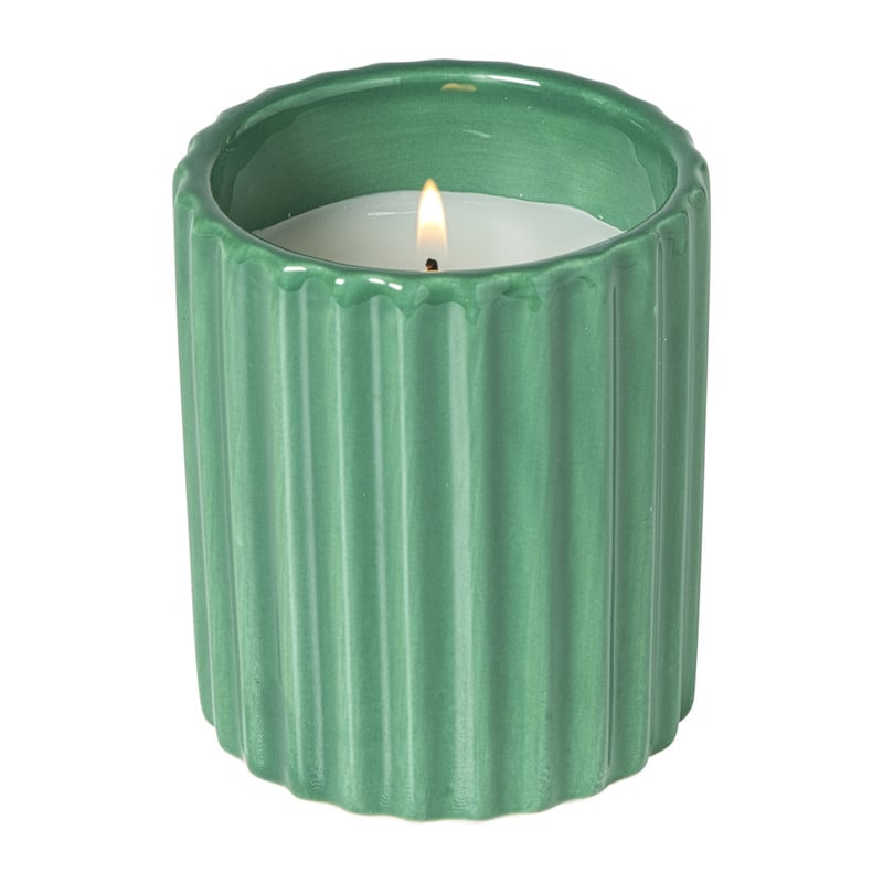 Kaars in potje - groen -&Oslash;7.8x9 cm