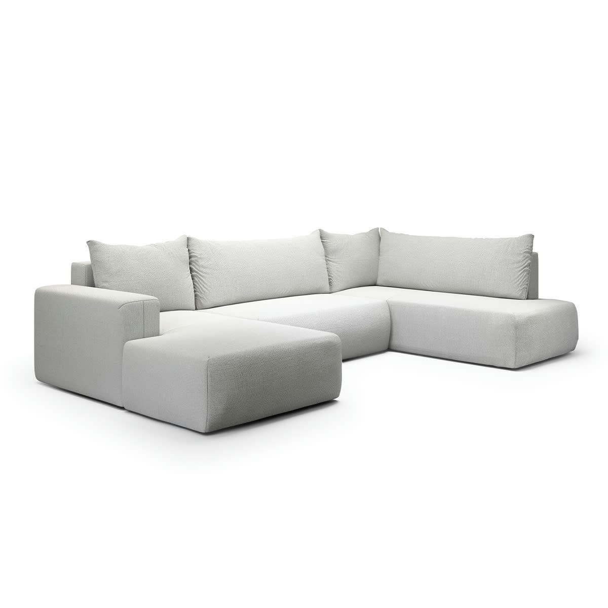 - Canapé panoramique 5 places convertible coffre gris