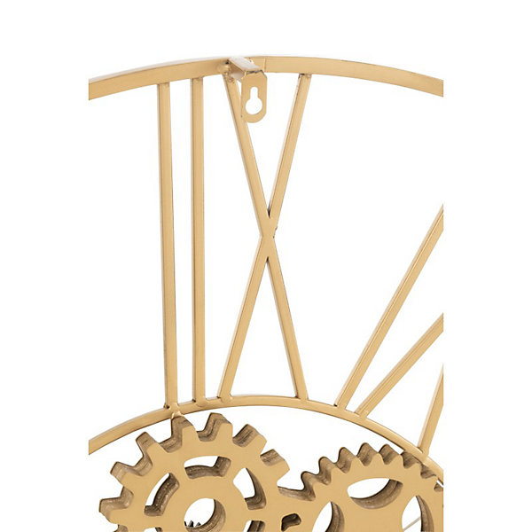 Horloge ronde en métal doré 80x80x4 cm