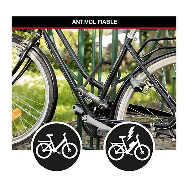 Antivol Vélo U - MASTER LOCK - 8195EURDPROCOLWR - Acier Cémenté, Clé, Rouge