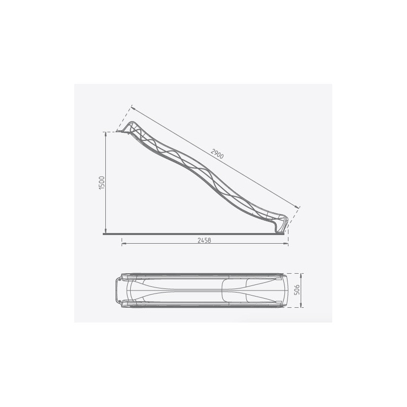 Toboggan Tsuri turquoise 2,9 m