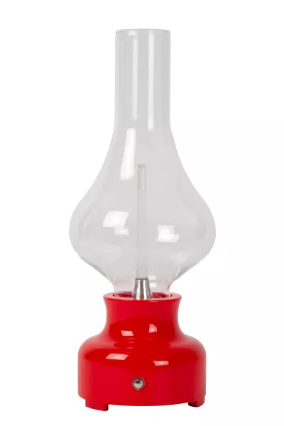 Lampa stołowa retro Jason czerwono-przezroczysty LED 2W wys:30cm Lucide