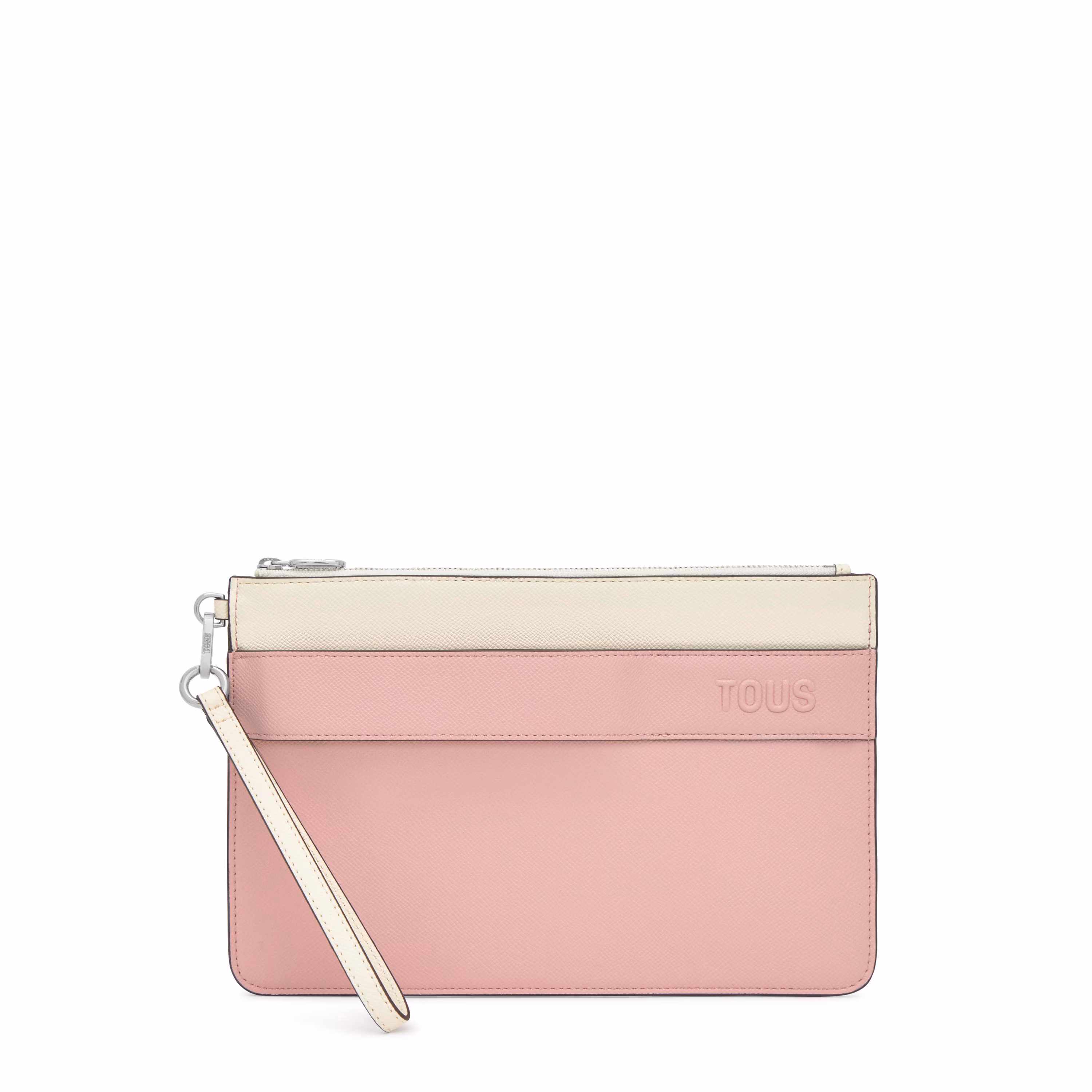 Clutch rosa empolvado Audree Saffiano