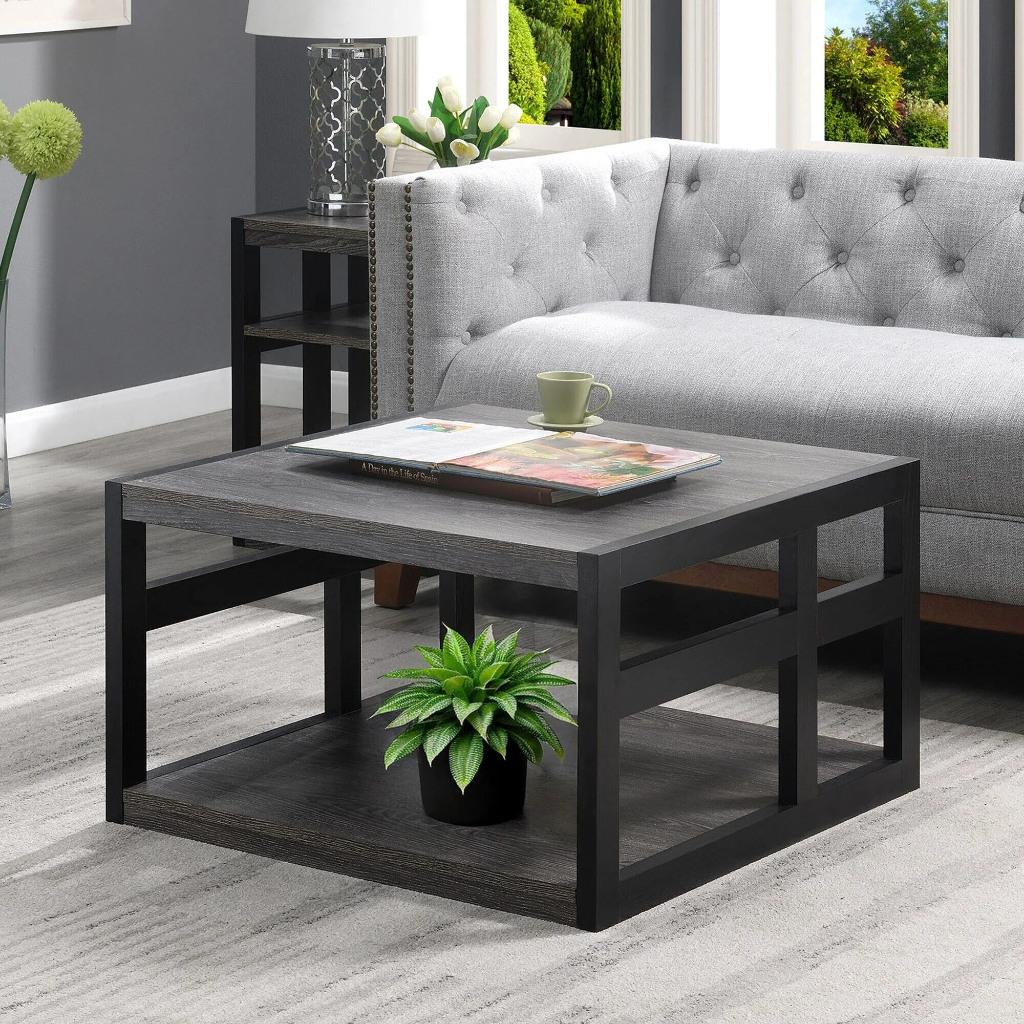 Convenience Concepts Monterey Square Coffee Table with Shelf