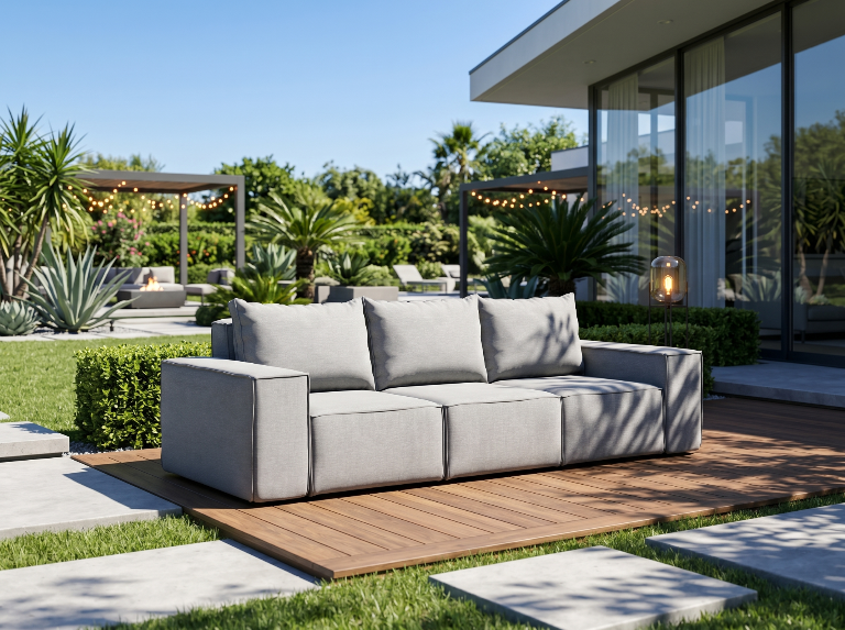 Sofa ogrodowa Garden, 3-osobowa, szary (23)