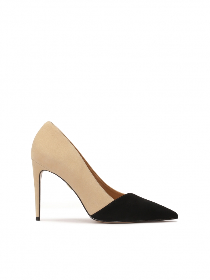 Two-tone suede stilettos