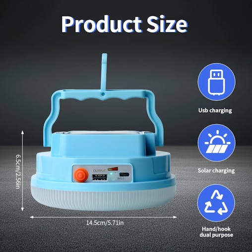 NNETM Solar LED Camping Light with Magnetic Base