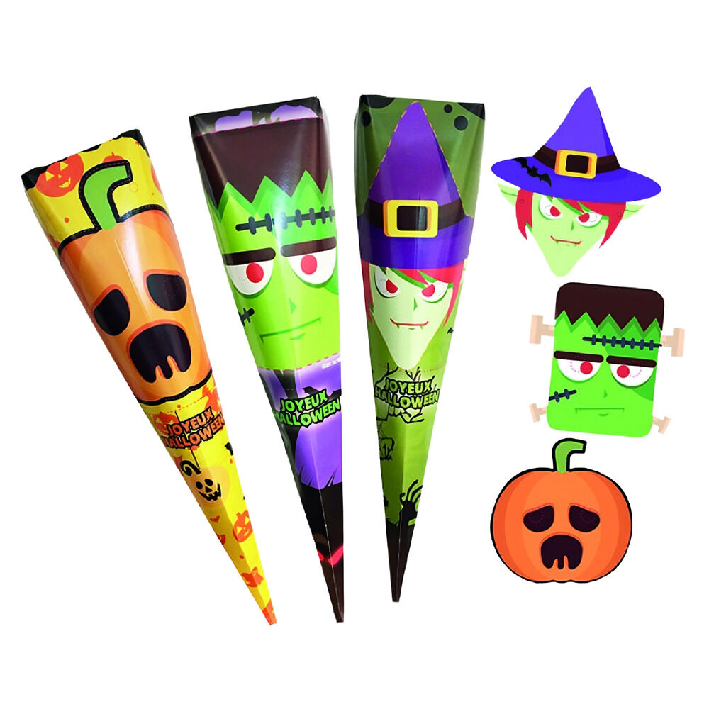 Cône et masque Halloween à découper