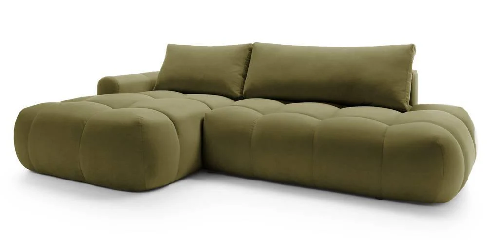 Hoekbank Ontaria met slaapfunctie links velvet
