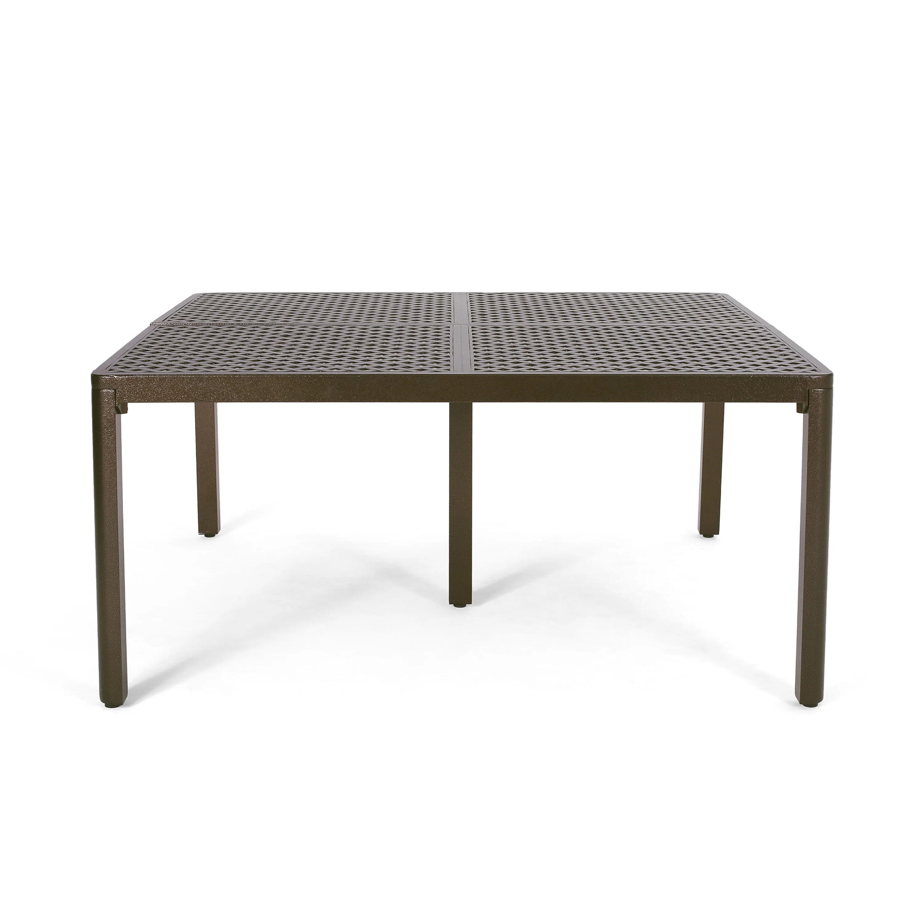 Tahoe Outdoor Modern Aluminum Dining Table with Woven Accents by Christopher Knight Home - 61.25 L x 61.25 W x 29.00 H