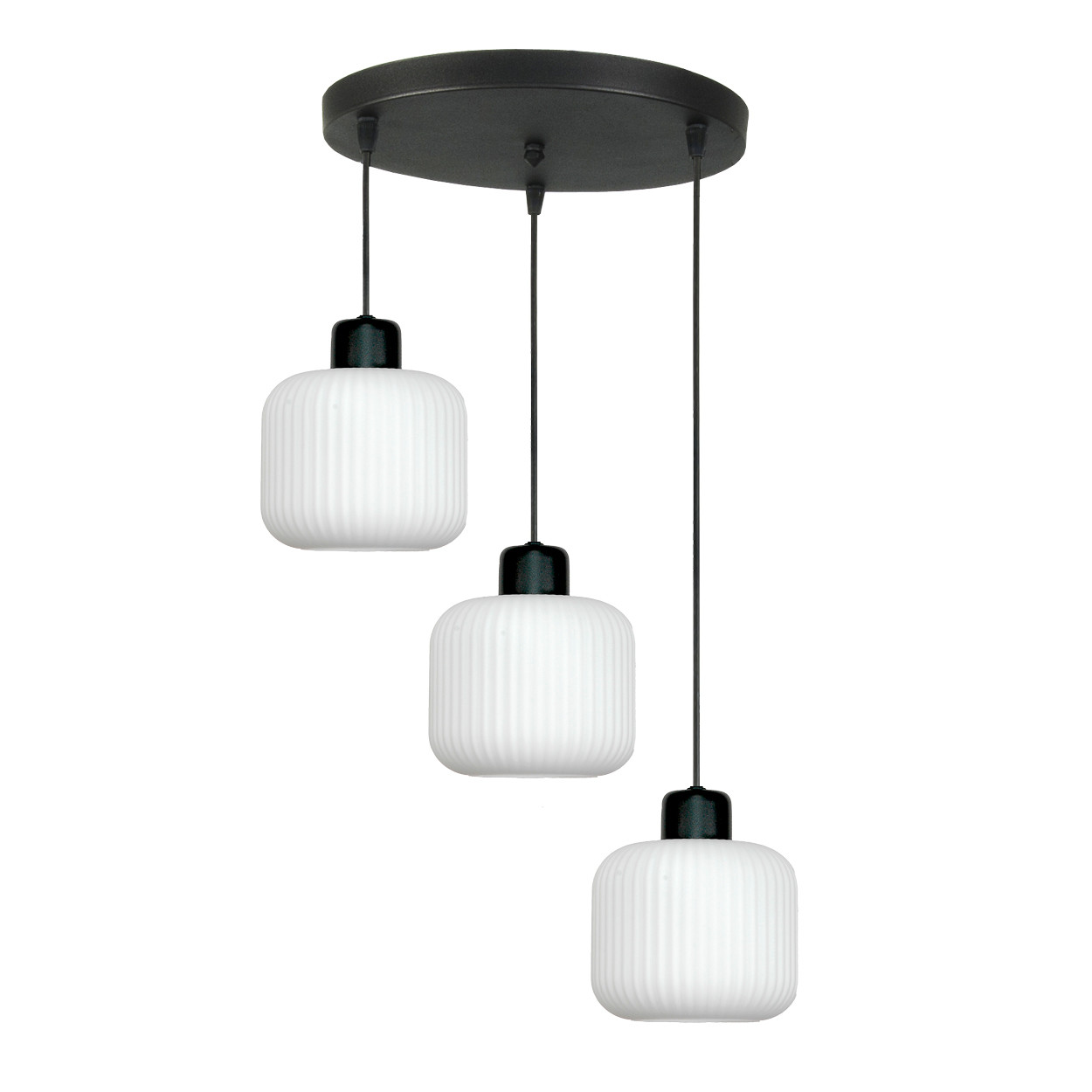 Lampa wisząca sufitowa kaskada LED czarna loft 3xE27 BEKA BIANCO 14-962
