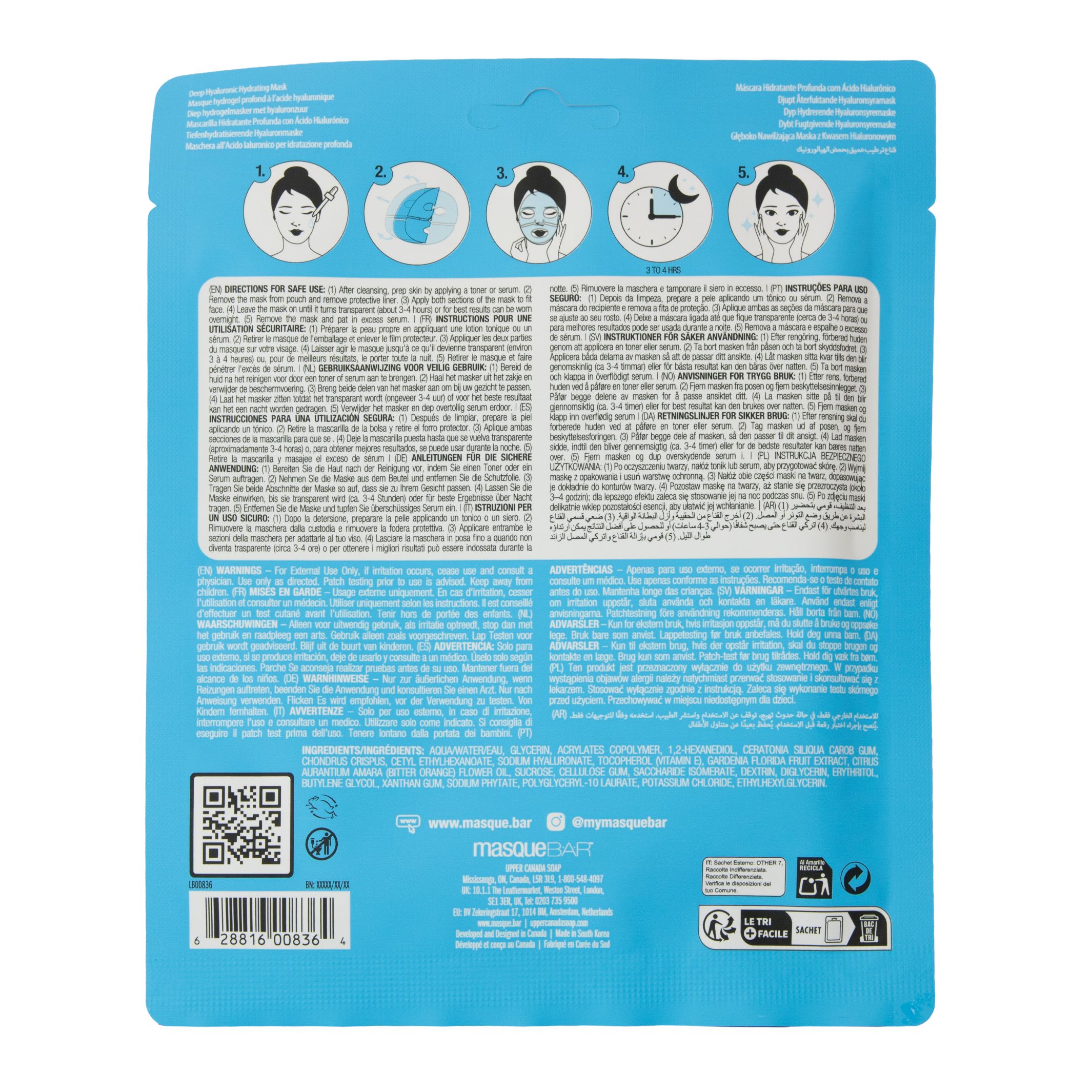 Masque BAR Deep Hyaluronic Hydrating Sheet Mask
