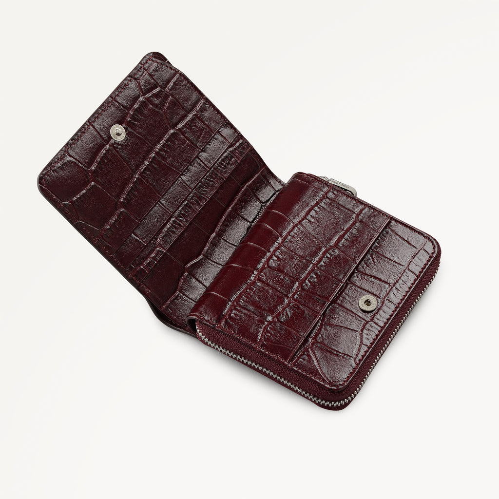 Dukes Place - Faux Croc - Medium Zip Around Purse