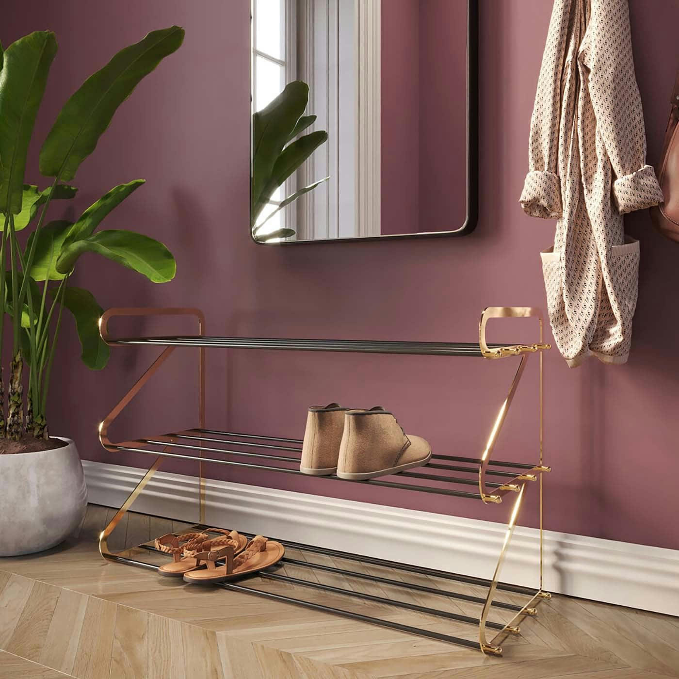 WALK - Porte-chaussures en acier et aluminium 3 étages