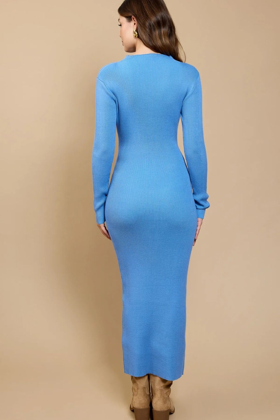 Little Mistress Blue Tie Detail Midaxi Dress