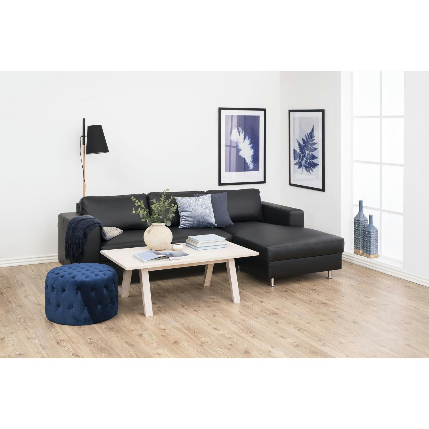 ALINE - Table basse en panneaux de particules rectangulaire beige