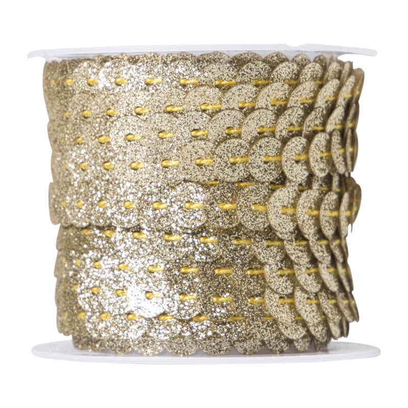 Pailettenband - goudkleurig - 5 meter