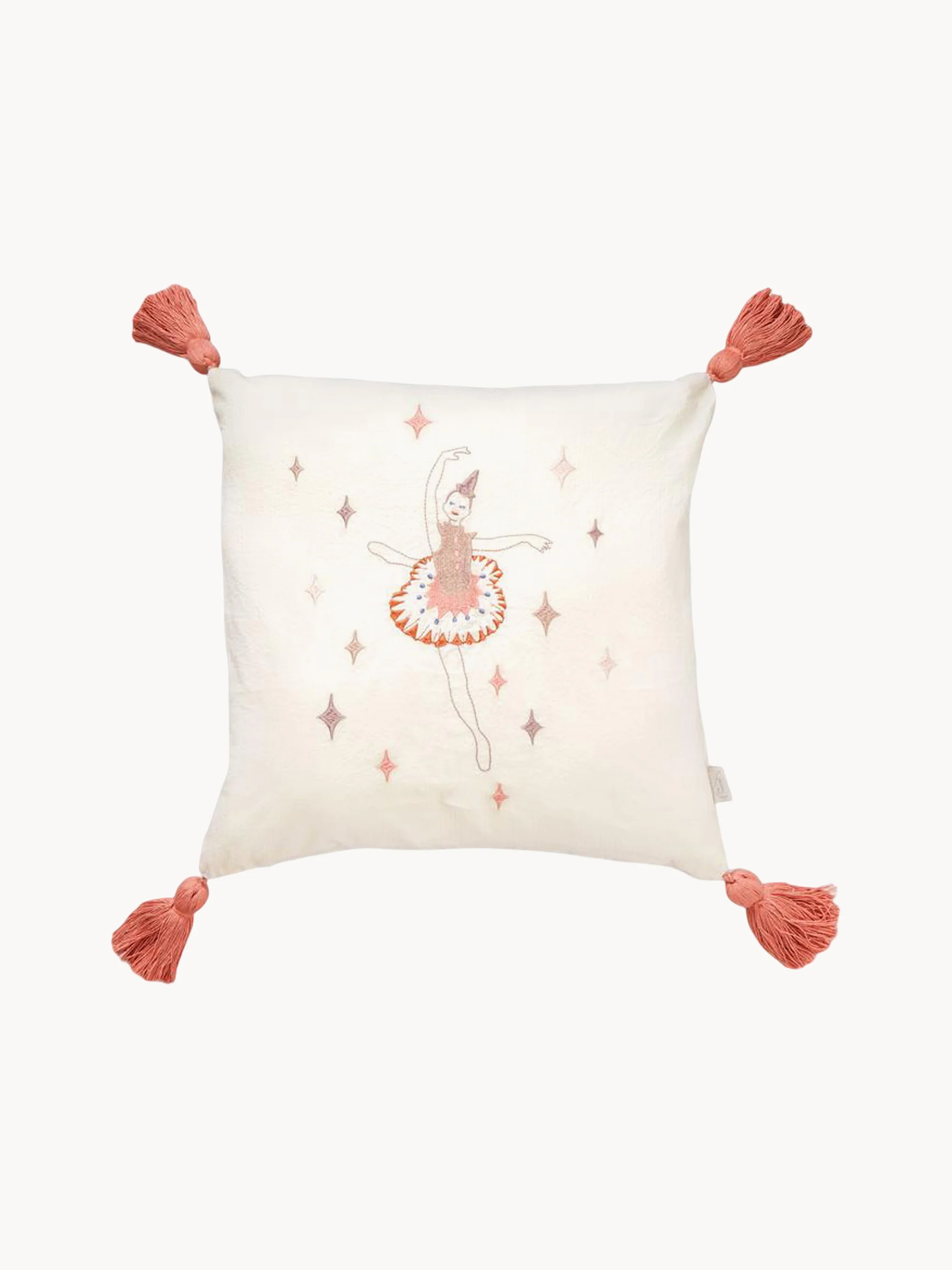 Kissen Ballerina mit Quasten, aus Bio-Baumwolle