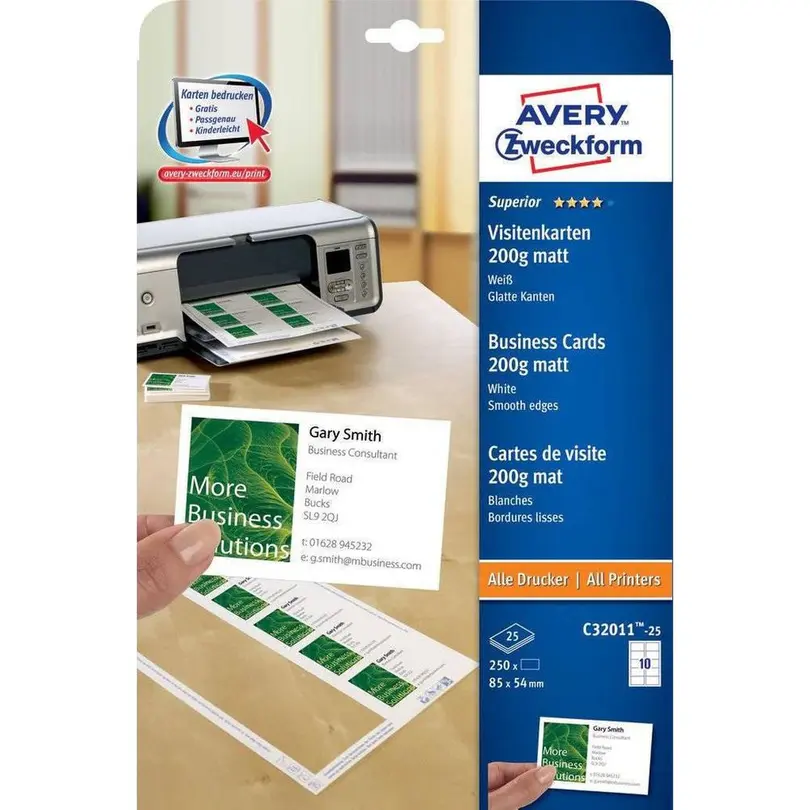 Etiketten Visitenkarten-Etiketten