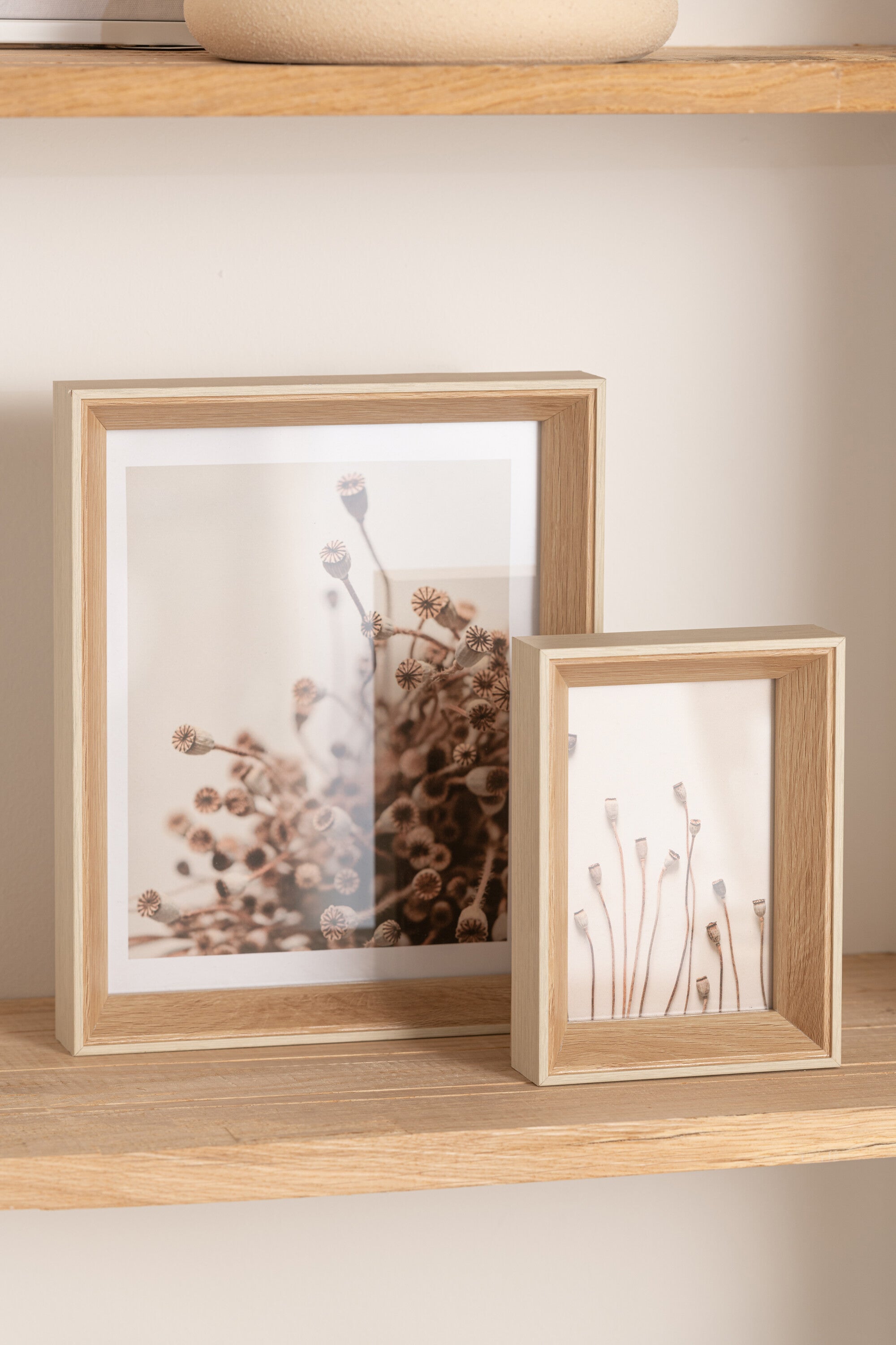 J-Line fotolijst Diepte - hout - creme - medium - 2 stuks