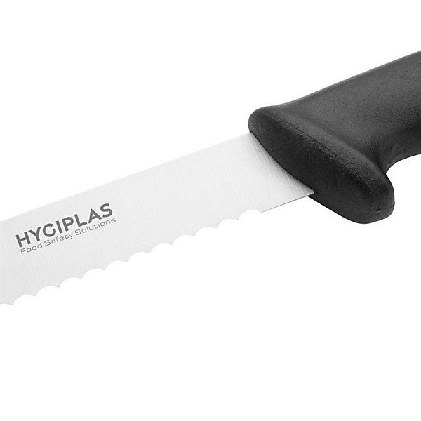 Couteau à Trancher 305 mm Denté Noir - Hygiplas