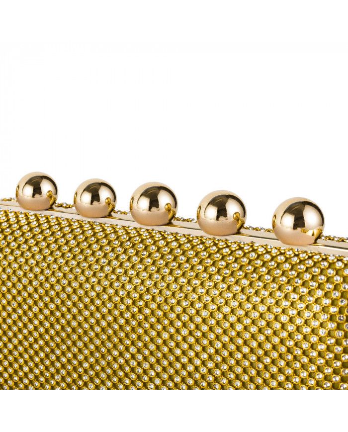 JFY Little Metal Balls Oversize Double Side Diamante Bag
