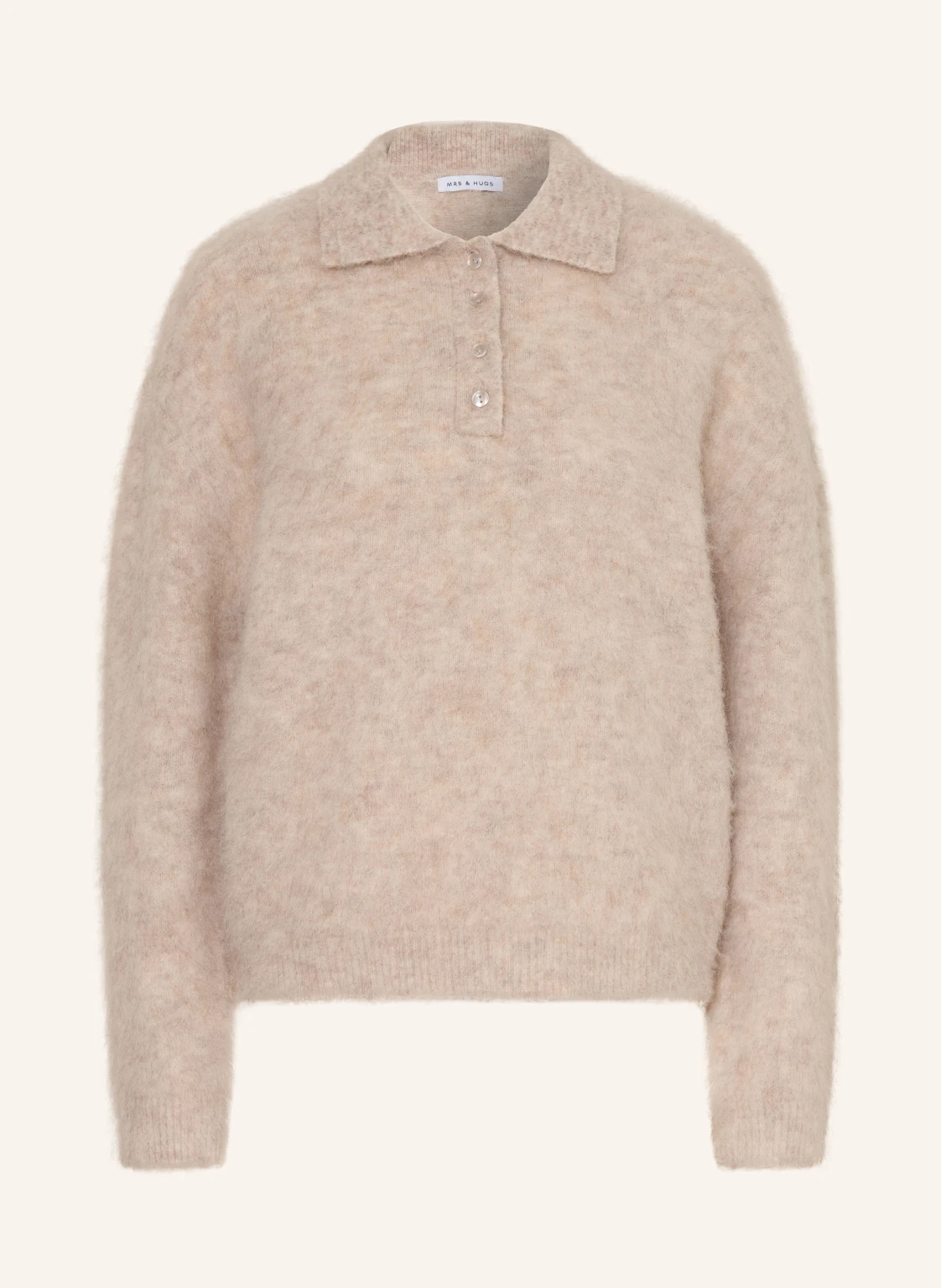 MRS & HUGS Strick-Poloshirt mit Alpaka