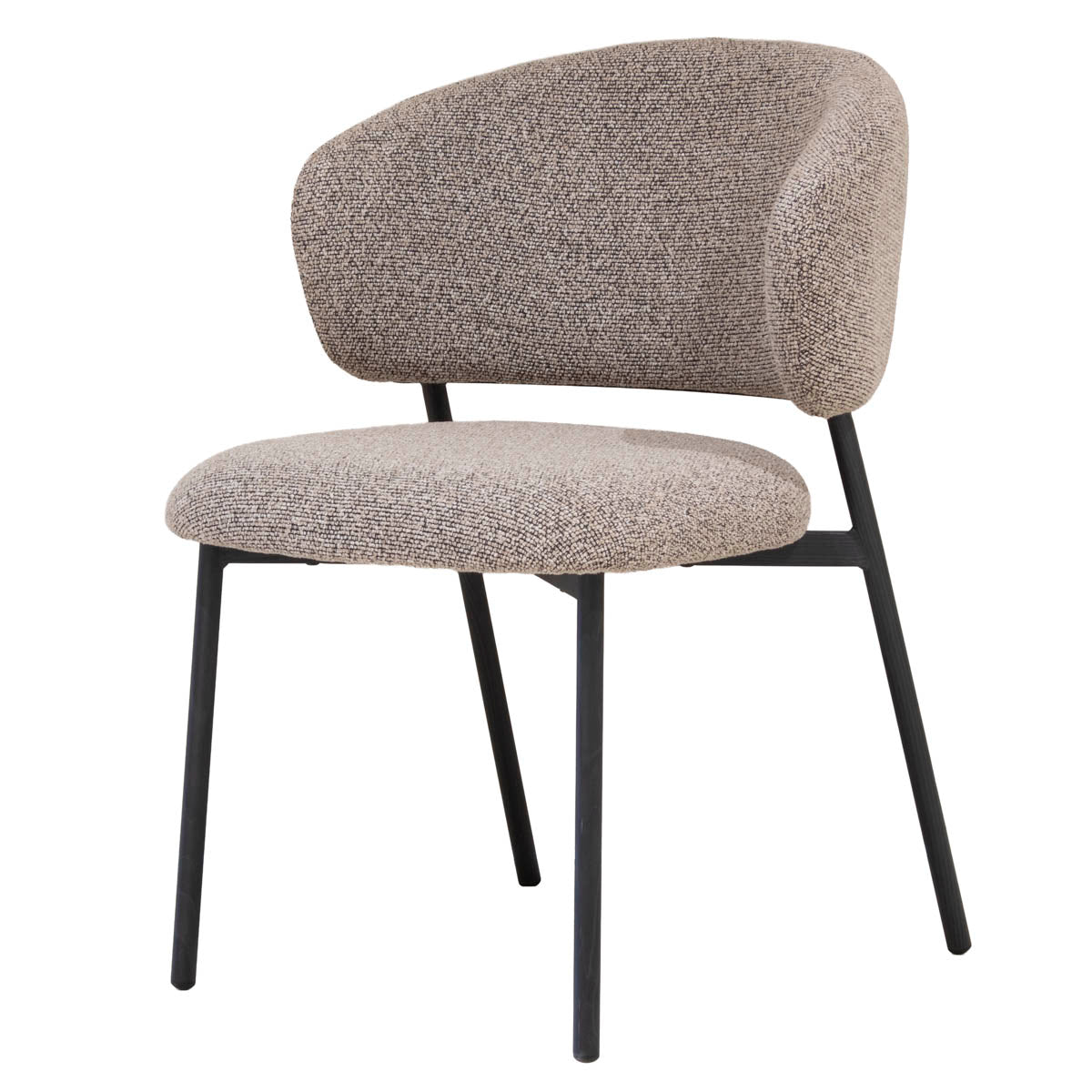 Giga Meubel Eetkamerstoel Feya - Taupe/Zwart - 51x53x81cm - Set van 2