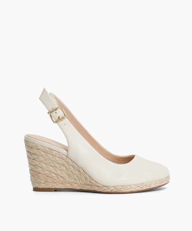 Capable Ecru - Leather Jute Wedge Heel Sandals