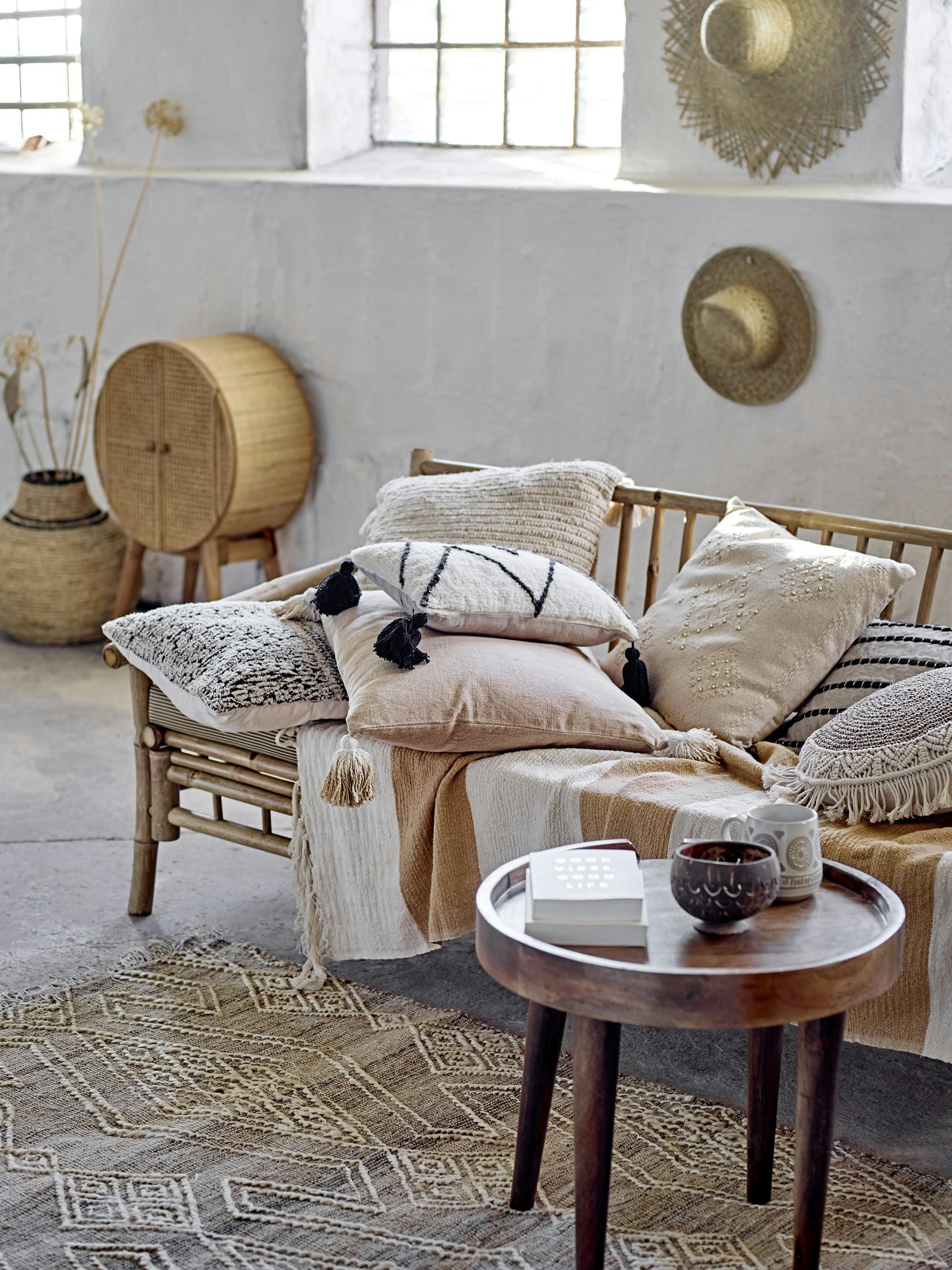 SIFF - Coussin en coton beige 45x45 cm