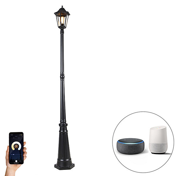 Lanterne d'extérieur intelligente noire 200 cm IP44 incl. Wifi ST64 - Havana