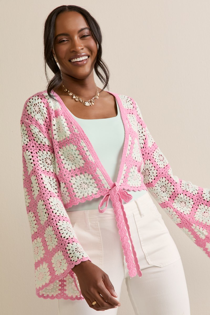 Lilly Tie Front Crochet Cardigan