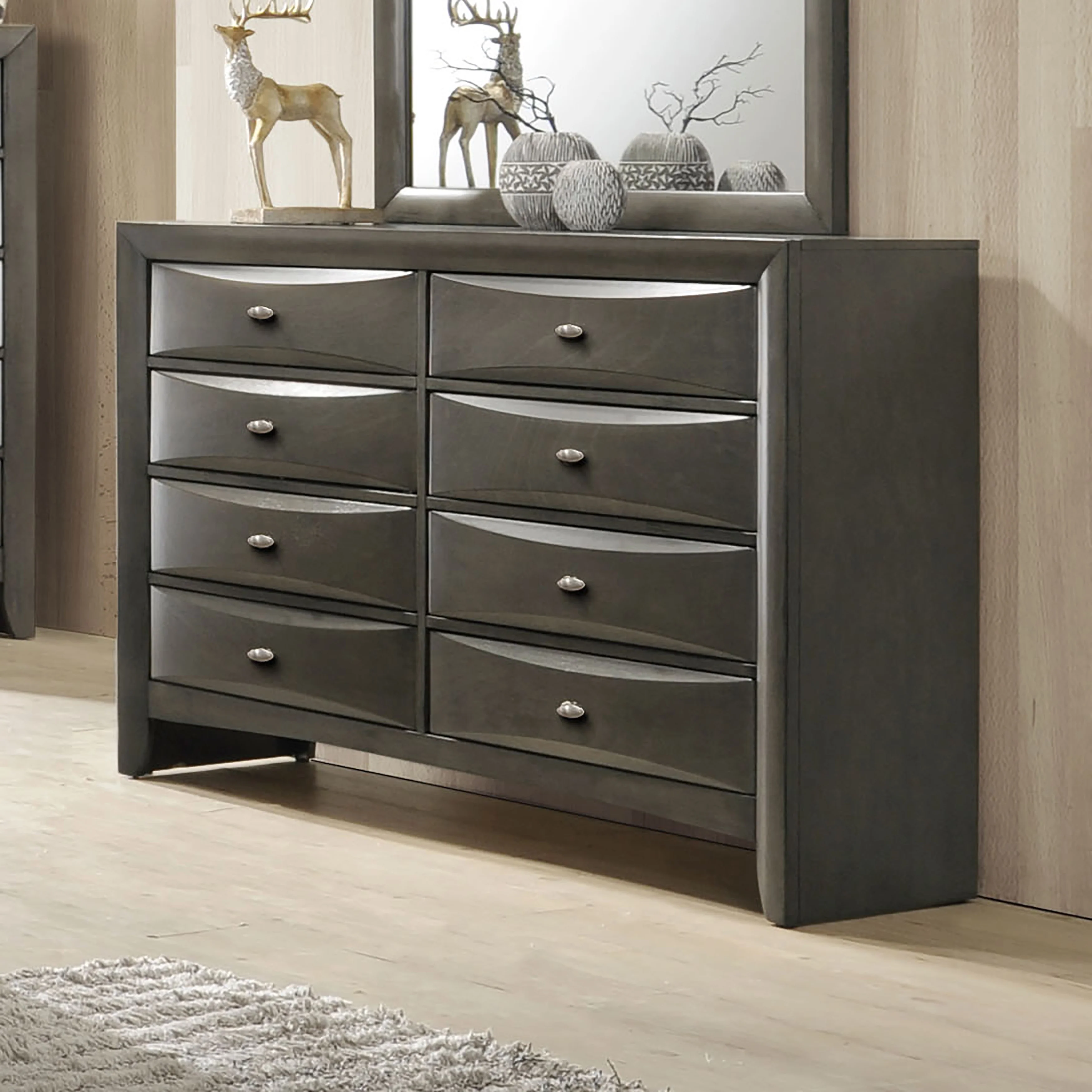 Furniture of America Brent Traditional 8-Drawer Solid Wood Dresser