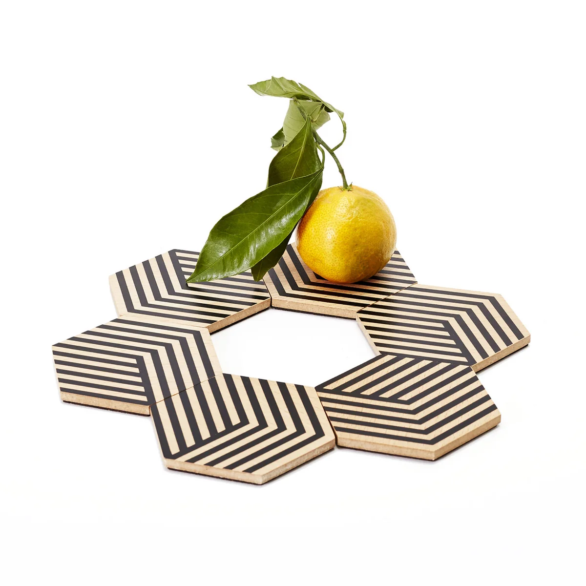 Areaware - Table Tiles Optic Untersetzer 6er-Set, schwarz