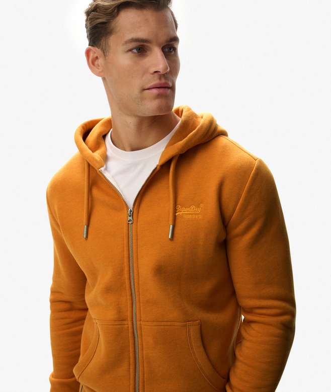 Vintage Logo Embroidered Zip Hoodie