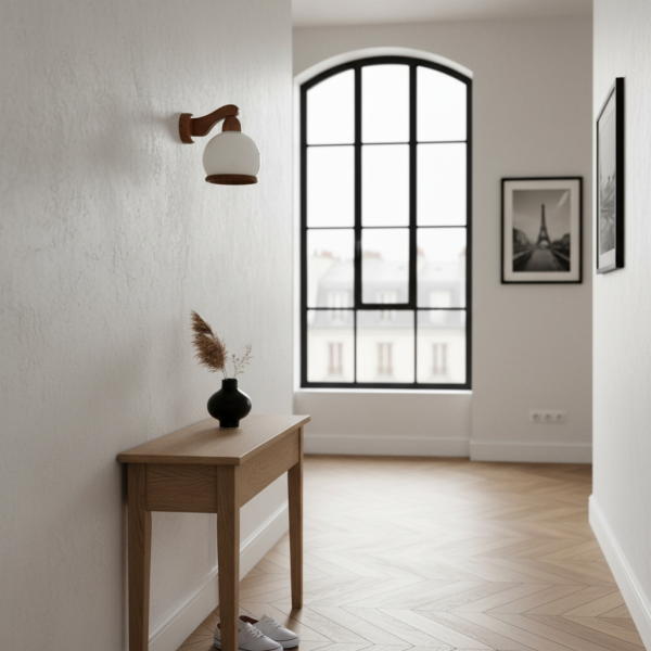 Kinkiet ścienny łazienkowy drewniany EDYLIT 1xE27 CARDINALE 7-123