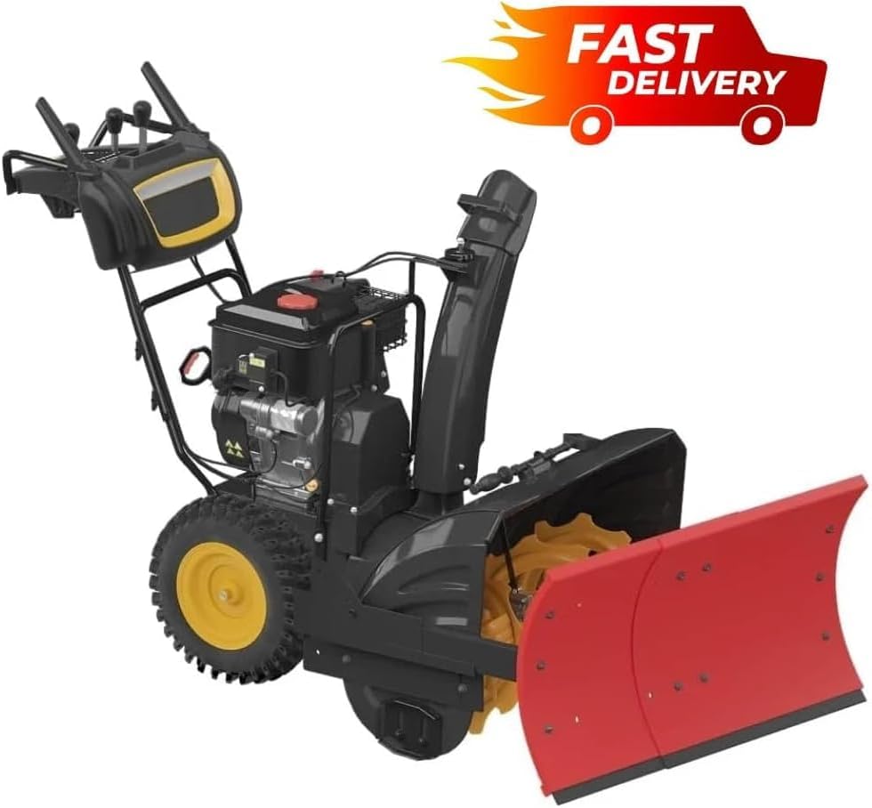 Throwerblade Snowplow Kit with (Blade  and Hardware Included) – Heavy-Duty Snow Plow Blade - Quick & Efficient Snow Removal - Snow Plow Attachment for Snowblowers- 22 to 32-inch 2-Stage and 3 Stage
