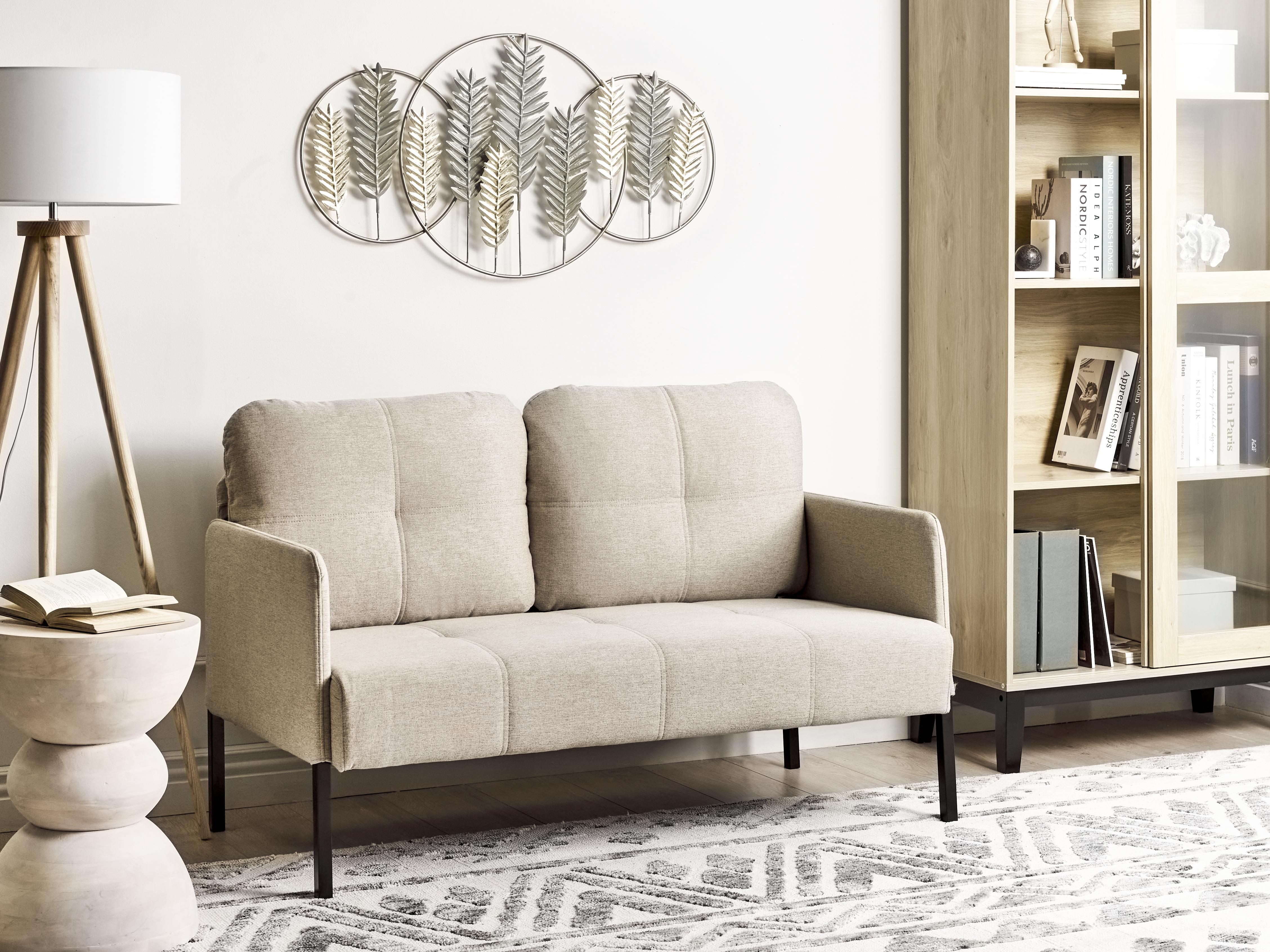 Sofa 2 Seater LAHTI Fabric Light Beige
